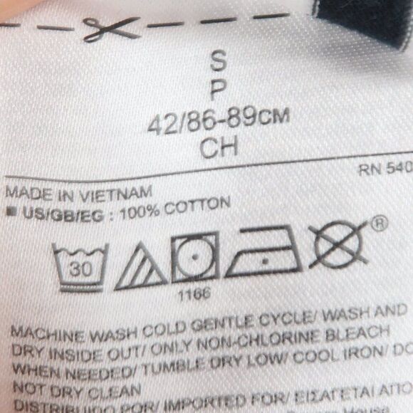 BANANA REPUBLIC BLACK & WHITE STRIPE SHORT SLEEVE ROUND NECK COTTON TOP SIZE S - Picture 3 of 6